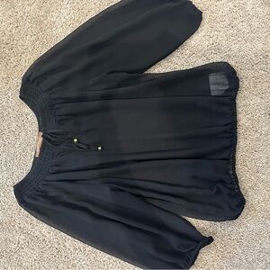 Ellen Tracy black silk top